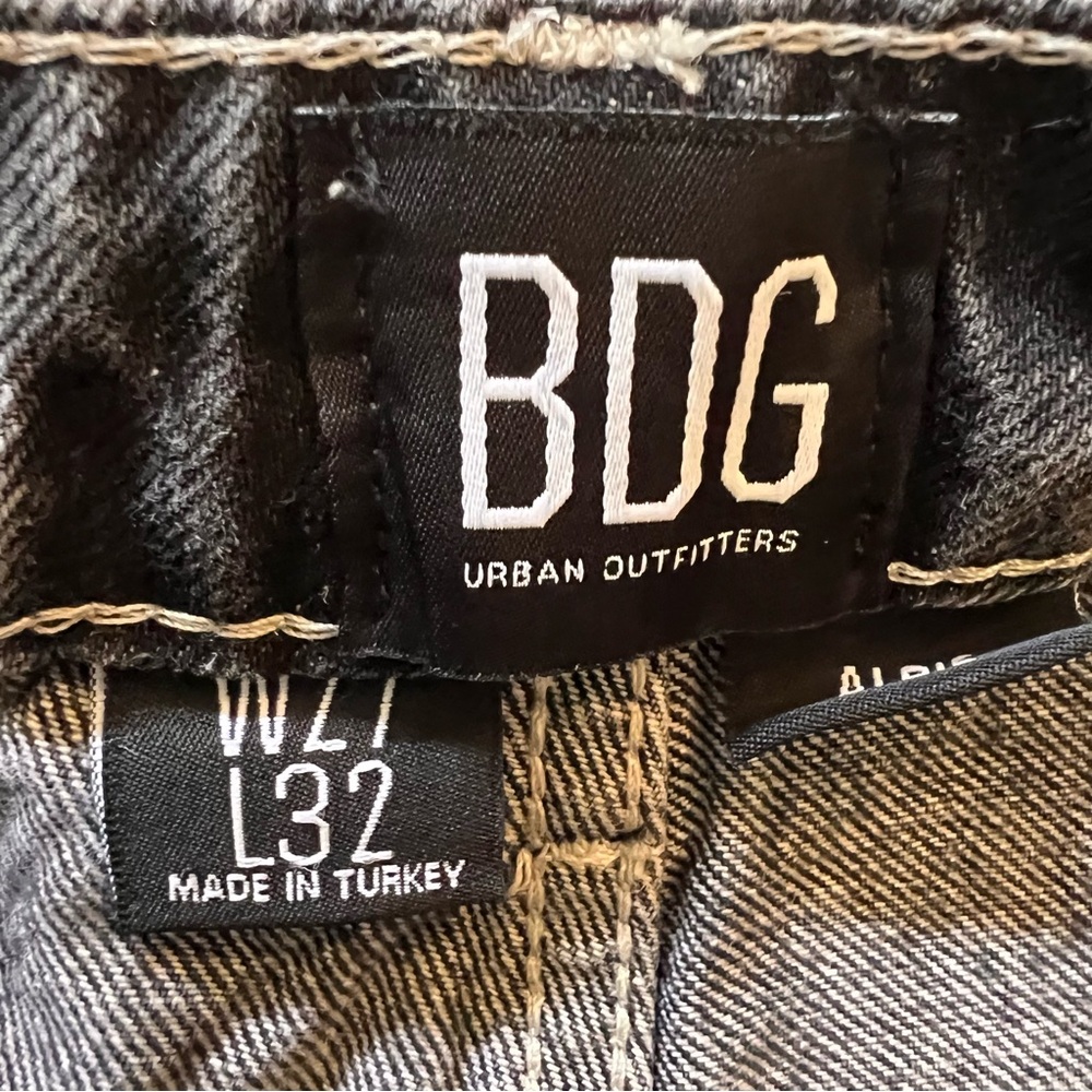 BDG Albie Black Faded Cargo Carpenters Relaxed Jeans - Picture 7 of 13